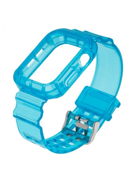 Ремінець для Apple Watch Band Color Transparent + Protect Case 38 / 40 mm Sea Blue