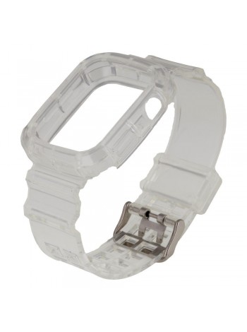 Ремінець для Apple Watch Band Color Transparent + Protect Case 42 / 44 mm White