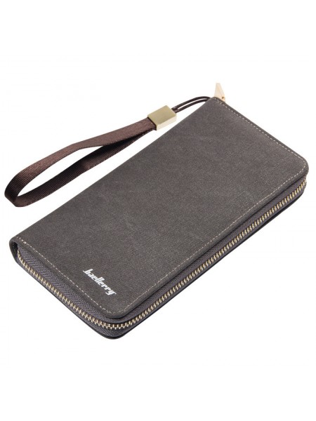 Чоловічий гаманець BAELLERRY Retro Canvas Wallet портмоне з ремінцем Сірий (SUN2820)