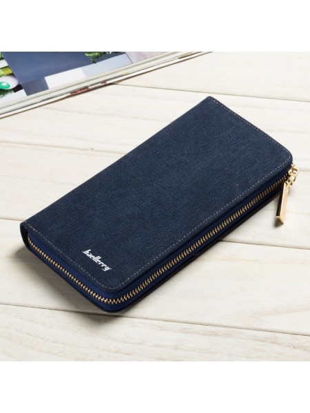 Чоловічий гаманець BAELLERRY Retro Canvas Wallet портмоне з ремінцем Синій (SUN2821)
