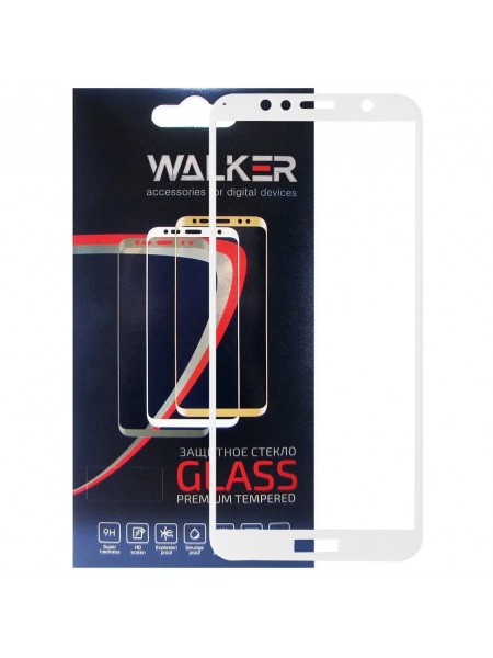 Захисне скло Walker 3D Full Glue для Huawei Y6 2018 / Y6 Prime 2018 / Enjoy 8E White