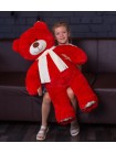 Плюшевий ведмедик Mister Medved із шарфиком Денні 110 см червоний