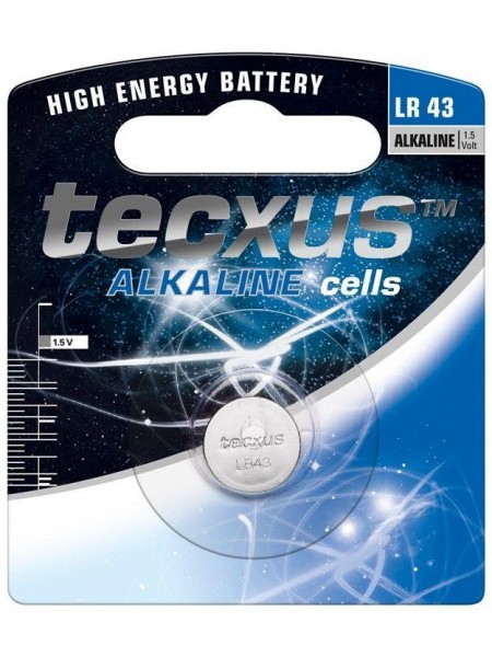 Батарейка Tecxus LR43  100mAh x1шт Alkaline(75.02.3733)
