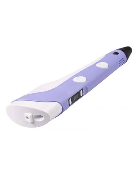 3D-ручка з LCD-дисплеєм 3DPen Hot Draw 3 Violet+Дісточка+Ножниці+Комплект екопластику для малювання 109