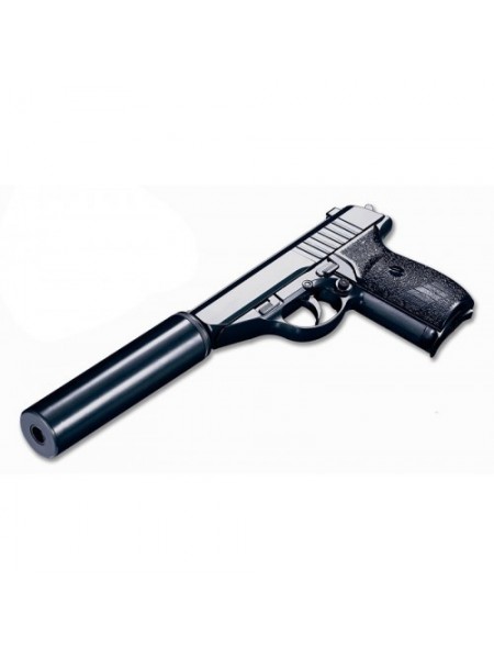Іграшковий пістолет Galaxy на кульках Копія Walther PPS з глушником G3A Чорний