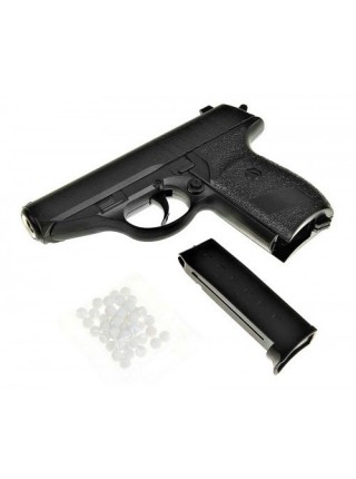 Іграшковий пістолет Galaxy на кульках Копія Walther PPS з глушником G3A Чорний