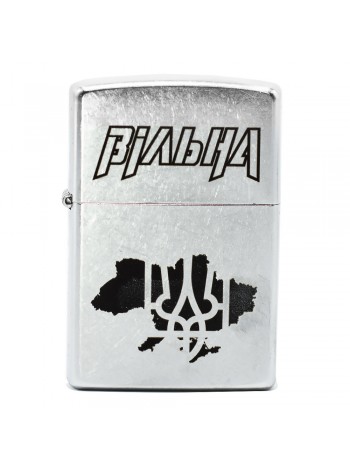 Запальничка бензинова Zippo Street Chrome 207 з гравіюванням Вільна Срібляста (207 V)