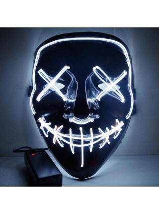 Аксесуар на вечірки SUNROZ Neon LED Mask світлодіодна маска Білий (SUN3169)