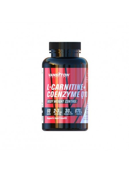 Жироспалювач для спорту Vansiton L-Carnitine + Coenzyme Q-10 670 mg 60 Caps