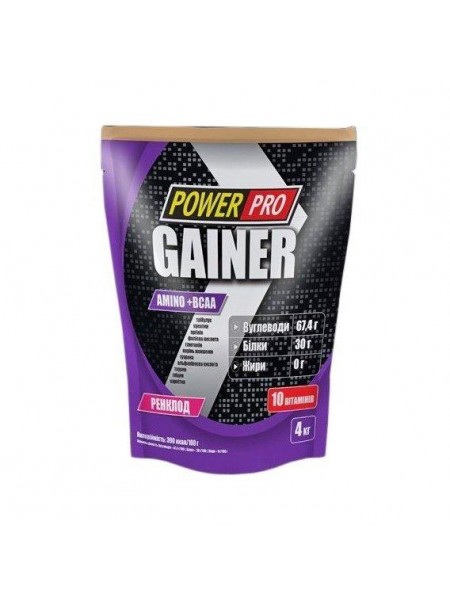 Гейнер Power Pro Gainer 4000 g /100 servings/Реклод