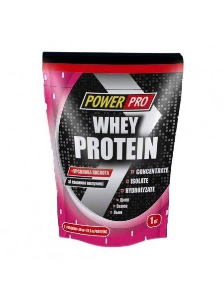Протеїн Power Pro Whey Protein 1000 g /25 servings/Полуниця