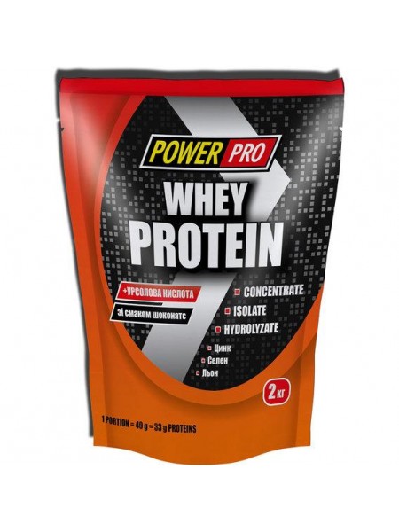 Протеїн Power Pro Whey Protein 2000 g/50 servings/ Шоколад + горіх