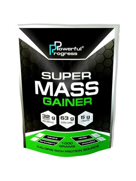 Гейнер Powerful Progress Super Mass Gainer 1000 g /10 servings/ Strawberry