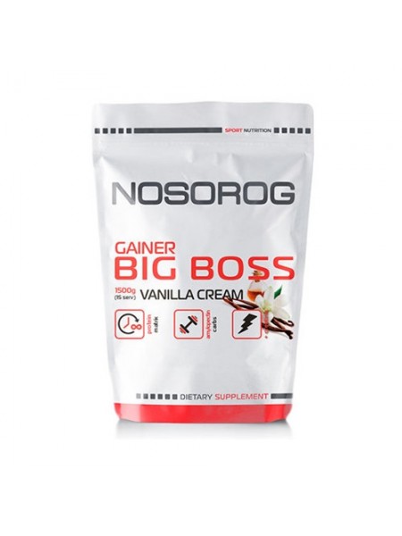 Гейнер Nosorog Nutrition Big Boss 1500 g /15 servings/ Vanilla Cream