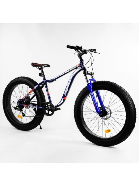 Велосипед спортивний фетбайк алюмінієва рама Corso Avalon 26" Dark blue (104726)