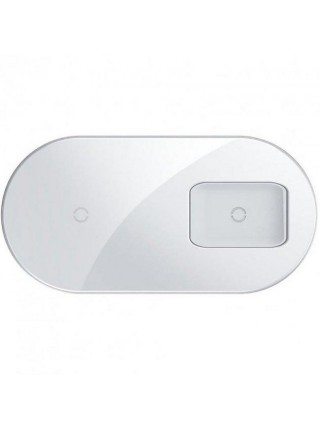 Бездротова зарядка Baseus Simple Wireless Charger 2 в 1 WXJK-С02 Біле