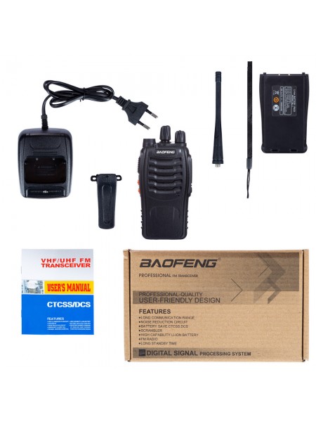 Портативна рація Baofeng BF-888S комплект 4 шт. UHF 5 Вт 1500 мАч