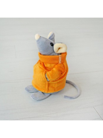 М'яка іграшка Kidsqo Мишеня Сніффі 15 см сірий з жовтогарячим (KD175)