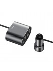 Автомобільний зарядний пристрій Baseus 2 USB 3.1 A + 2 Прикурювачі 80 W CRDYQ-01 Чорний