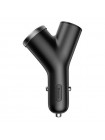 Автомобільний зарядний пристрій Baseus Y-Type 3.4 A 2 USB + прикурювач CCALL-YX01 Чорний