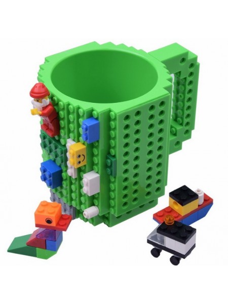 Чашка-конструктор SUNROZ у стилі "Lego" Зелений (SUN3779)