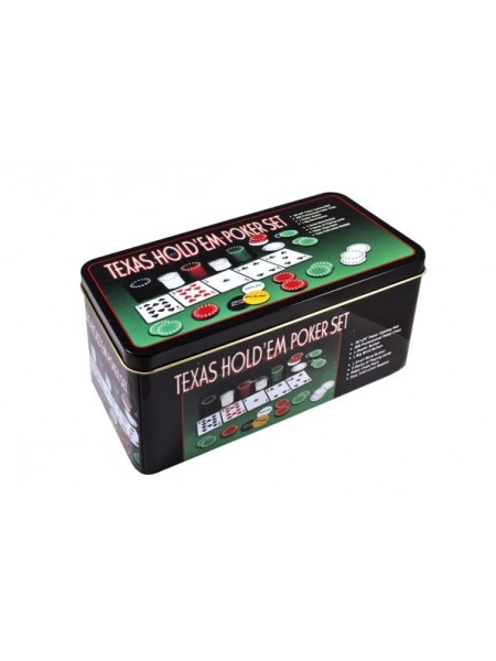 Набір DUKE для гри в покер 200 фішок 2 колоди карт ігрове поле в алюмінієвому кейсі (TC04200D)