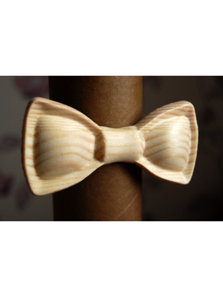 Дерев'яна метелик краватка 3D Альбінос — 4 ручної роботи, серія Зирикот