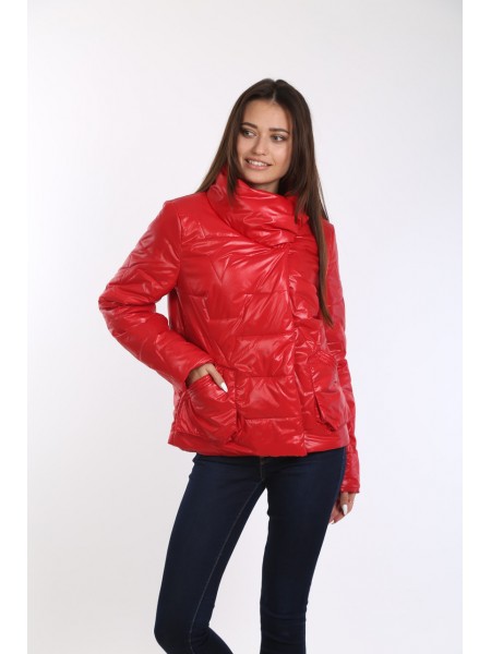 Куртка жіноча Актуаль червоний монк лак 327+ 42