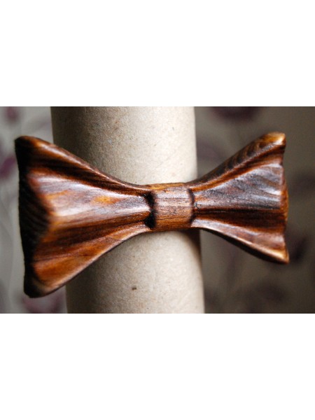 Дерев'яна метелик краватка 3D Мулат — 2 ручної роботи, серія Зирикот