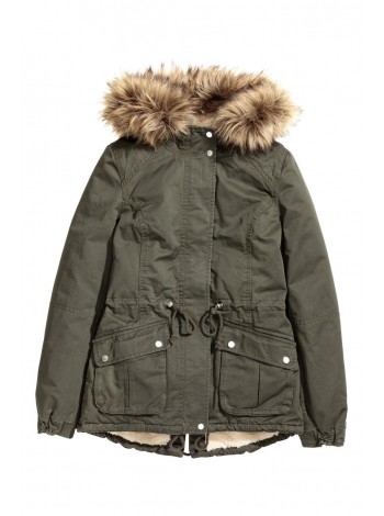 Жіноча парка H&M 34 хакі 19084011364