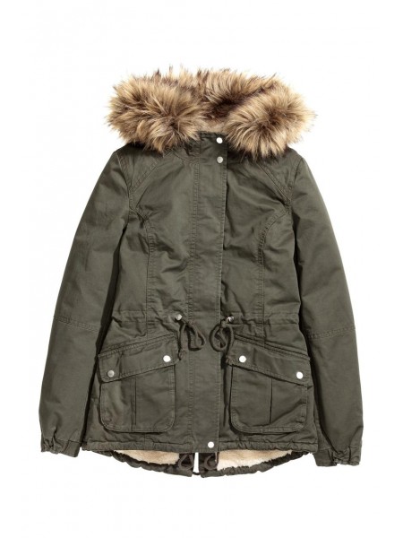 Жіноча парка H&M 34 хакі 19084011364