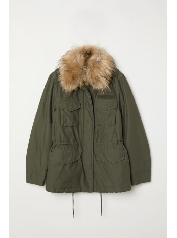 Жіноча парка H&M 36 хакі 412659453