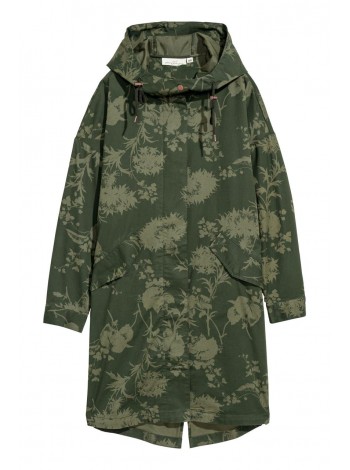 Жіноча парка H&M S зелений листочки 312626810