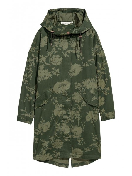 Жіноча парка H&M S зелений листочки 312626810