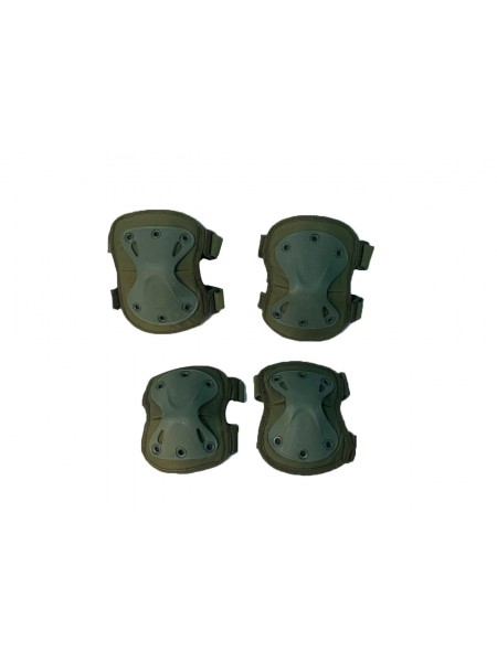 Тактичний комплект наколінники та налокітники на гумках HMD One size Хакі 137-26724