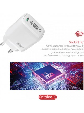 Мережевий зарядний пристрій Intaleo TCGQPD120T (1USBx3A) White (1283126509988) + кабель USB Type C