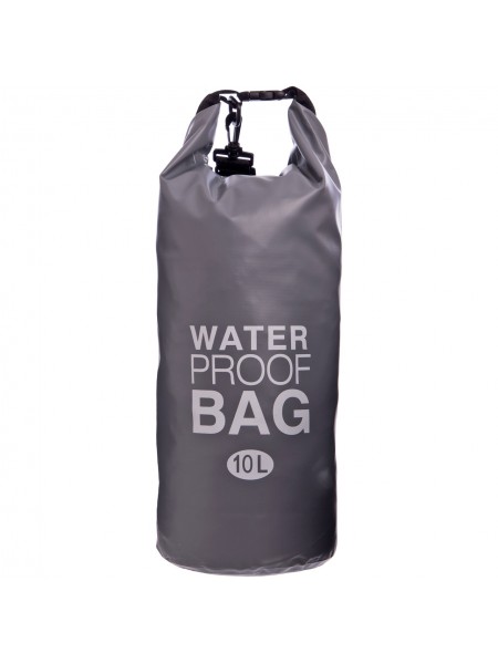 Водонепроникний гермомішок з плечовим ременем Waterproof Bag 10 л TY-6878-10 (PVC) Сірий (PT0492)