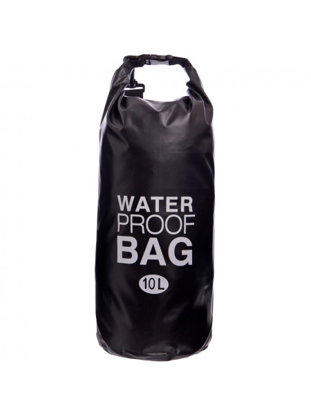 Водонепроникний гермомішок з плечовим ременем Waterproof Bag 10 л TY-6878-10 (PVC) Чорний (PT0493)