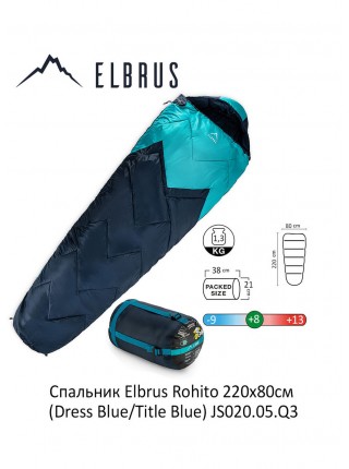 Спальний мішок Elbrus Rohito 220x80 см Синій JS020.05.Q3-Rohito