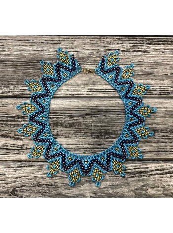 Кольє-силянка із чеського бісеру HatynkaUA Necklace намисто ручної роботи до вишиванки (SUN999_21)