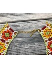 Кольє із чеського бісеру HatynkaUA Flowers Necklace намисто ручної роботи під шию (SUN999_25)