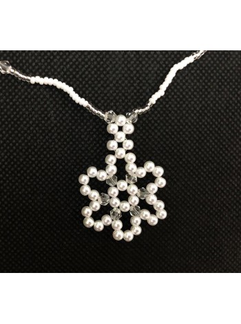 Кольє із чеського бісеру HatynkaUA Necklace намисто ручної роботи під шию в зимовому стилі (SUN999_24)