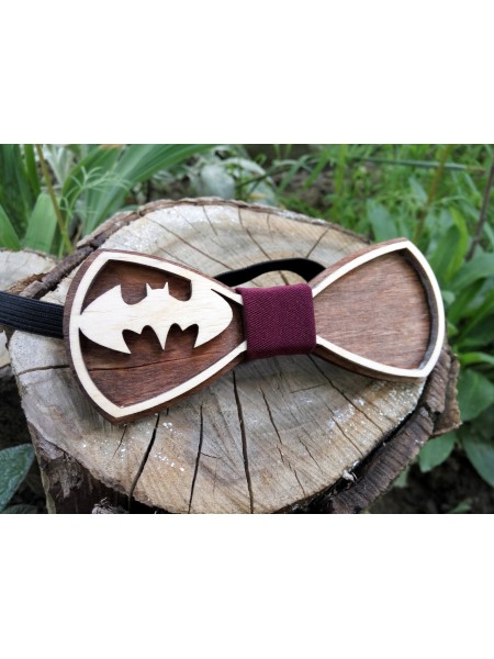 Дерев'яна метелик краватка Ободок Бетмен ручної роботи, серія Fantasy