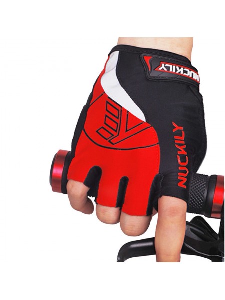 Рукавички велосипедні спортивні без пальців Nuckily PC01 M Red