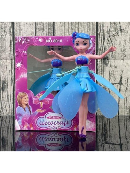 Летюча лялька фея інтерактивна Flying Fairy Летить за рукою Блакитний