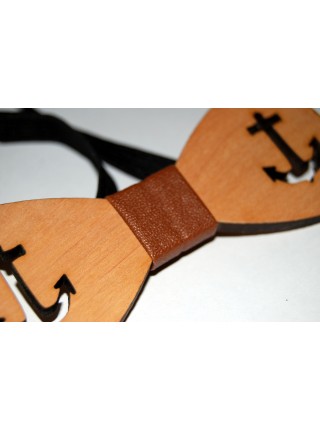 Дерев'яна метелик краватка Якір ручної роботи