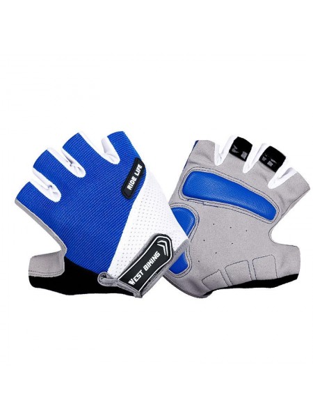 Вело-рукавиці West Biking 0211189 XL Blue напіввідкриті для їзди на велосипеді