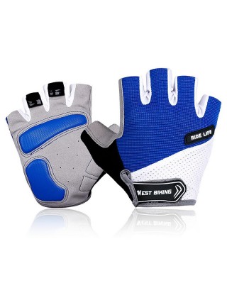 Вело-рукавиці West Biking 0211189 XL Blue напіввідкриті для їзди на велосипеді