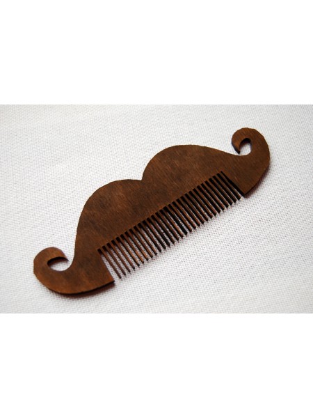 Дерев'яний гребінець для бороди та вусів "Усики-2" ручної роботи