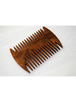 Дерев'яний гребінець для бороди та вусів "Рибка-2" ручної роботи